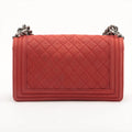 Chanel Boy 25 Caviar Skin Chain Shoulder Bag Red Gunmetal Fittings 18797144 #2434 by Bolt Boutique