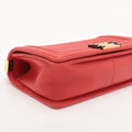 Chanel Boy 25 Flap Cube Embossed Red Leather Shoulder Bag 18 Series #2880 by Bolt Boutique