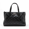 Chanel Boy Chanel Leather 2 Way Tote Bag Black Gunmetal Fittings 15 Series #3755 by Bolt Boutique