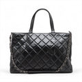 Chanel Boy Chanel Leather 2 Way Tote Bag Black Gunmetal Fittings 15 Series #3755 by Bolt Boutique