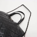 Chanel Boy Chanel Leather 2 Way Tote Bag Black Gunmetal Fittings 15 Series #3755 by Bolt Boutique