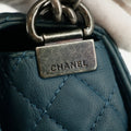 Chanel Boy Navy Lambskin Matelasse Reverso Shoulder Bag #3766 by Bolt Boutique