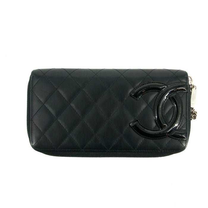 Chanel Cambon CC Black Zip Around Wallet 14 Series #3731 by Bolt Boutique