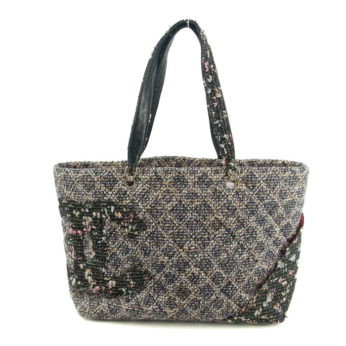 Chanel Cambon Line Tweed Quilted Black Linge CC Shoulder Bag #3769 by Bolt Boutique
