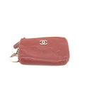 Chanel Camellia Lambskin Red Zip Pouch #3711 by Bolt Boutique