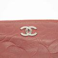Chanel Camellia Lambskin Red Zip Pouch #3711 by Bolt Boutique