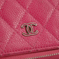 Chanel Caviar Calfshin Leather Pink Trifold Wallet #5342 by Bolt Boutique