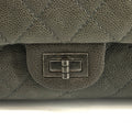 Chanel Caviar Skin Quilted 2.55 Grey Double Flap Shoulder Bag #3983 by Bolt Boutique
