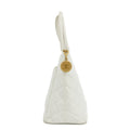 Chanel Caviar Skin Reprint Medallion Tote Bag White 2 Series #2678 by Bolt Boutique