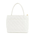 Chanel Caviar Skin Reprint Medallion Tote Bag White 4 Series #3174 by Bolt Boutique