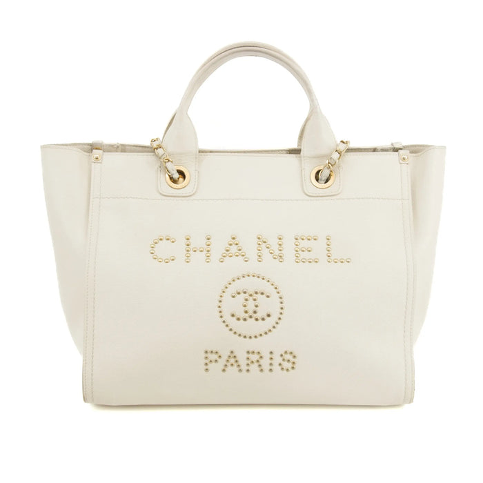 Chanel Caviar Skin Studded Deauville MM 2way Tote Bag 26 Series - #2684 by Bolt Boutique