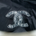 Chanel CC Black and White Terry Cloth Beach Shoulder Bag #5022 by Bolt Boutique
