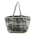 Chanel CC Black and White Terry Cloth Beach Shoulder Bag #5022 by Bolt Boutique