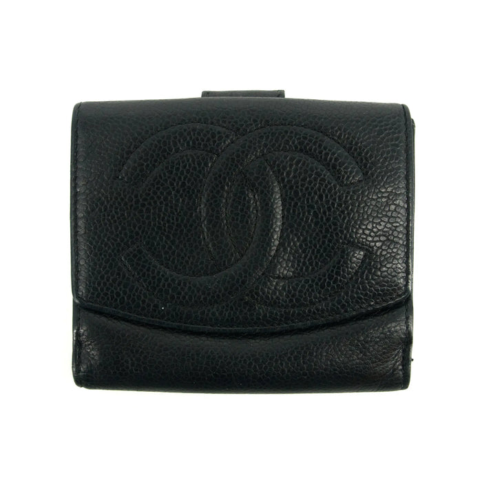 Chanel CC Black Caviar Timeless Compact Wallet #3004 by Bolt Boutique