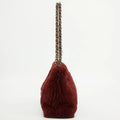 Chanel CC Burgundy Lapin Rabbit Fur Chain Tote Bag 6 Series #2621 by Bolt Boutique