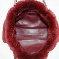 Chanel CC Burgundy Lapin Rabbit Fur Chain Tote Bag 6 Series #2621 by Bolt Boutique