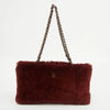 Chanel CC Burgundy Lapin Rabbit Fur Chain Tote Bag 6 Series #2621