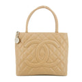 Chanel CC Caviar Quilted Leather Brown Medallion Tote #5755 by Bolt Boutique