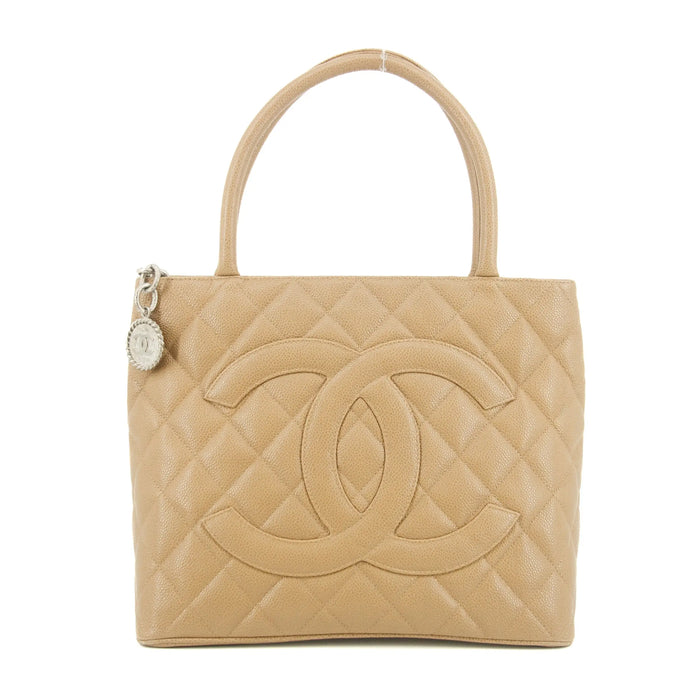 Chanel CC Caviar Quilted Leather Brown Medallion Tote #5755 by Bolt Boutique