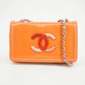 Chanel CC Coco Mark Patent Orange Multicolor Wallet On Chain 13 Series #2622 by Bolt Boutique