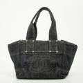 Chanel CC Coco Sparking Denim Tote Bag Blue #2539 by Bolt Boutique