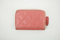 Chanel CC Lambskin Quilted Pink Compact Zip Wallet #3011 by Bolt Boutique