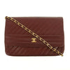 Chanel CC Lambskin Single Flap Burgundy Shoulder Bag #2709