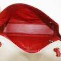 Chanel CC Mark Punching Bicolor Flap Shoulder Bag Beige / Red 6 Series #2674 by Bolt Boutique