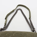 Chanel Celtic Boy 25 Flap Chesterfield Green Gunmetal Shoulder Bag #3745 by Bolt Boutique