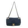 Chanel Chevron Flap Surpique Aged Calfskin Navy Shoulder Bag #3631