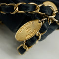 Chanel Chevron Flap Surpique Aged Calfskin Navy Shoulder Bag #3631 by Bolt Boutique