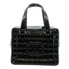 Chanel Chocolate Bar Black Patent Bowling Bag #2710