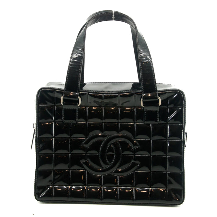 Chanel Chocolate Bar Black Patent Bowling Bag #2710 by Bolt Boutique