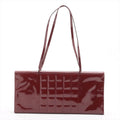 Chanel Chocolate Bar Patent Square Quilt Shoulder Bag Bordeaux Silver Metal Fittings 5 Series #2517 by Bolt Boutique