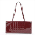 Chanel Chocolate Bar Patent Square Quilt Shoulder Bag Bordeaux Silver Metal Fittings 5 Series #2517 by Bolt Boutique