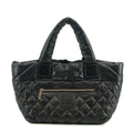 Chanel Coco Cocoon PM Nylon Hand bag Black Silver Metal Fittings #2720 by Bolt Boutique