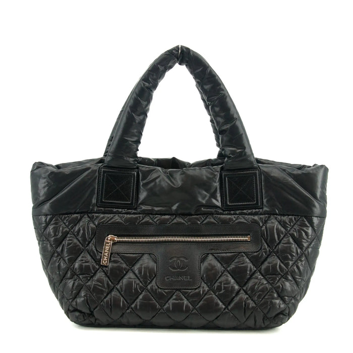Chanel Coco Cocoon PM Nylon Hand bag Black Silver Metal Fittings #2720 by Bolt Boutique