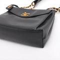 Chanel Coco Mark Caviar Skin CC Grained Pocket Shopper Shoulder Bag Black Gold Metal Fittings 3 Series- #2519 by Bolt Boutique