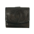 Chanel Coco Mark CC Lambskin Compact Wallet Black #3141 by Bolt Boutique