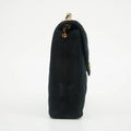 Chanel Coco Rinestone Chain Shoulder Bag Black Satin #2671 by Bolt Boutique