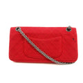 Chanel Cotton Red 2.55 East West Quilted Shoulder Bag #3635 by Bolt Boutique