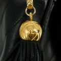 Chanel Diagonal Quilted Tassel Black Lambskin Shoulder Bag 2 Series #3324 by Bolt Boutique