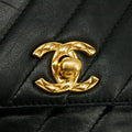 Chanel Diagonal Quilted Tassel Black Lambskin Shoulder Bag 2 Series #3324 by Bolt Boutique