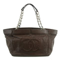 Chanel Double Chain CC Brown Big Coco Shoulder Bag Caviar Skin #2665 by Bolt Boutique