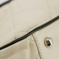 Chanel East West 2.55 Mademoiselle Flap White Accordian Shoulder Bag #3764 by Bolt Boutique