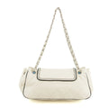 Chanel East West 2.55 Mademoiselle Flap White Accordian Shoulder Bag #3764 by Bolt Boutique