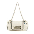 Chanel East West 2.55 Mademoiselle Flap White Accordian Shoulder Bag #3764 by Bolt Boutique