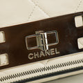 Chanel East West 2.55 Mademoiselle Flap White Accordian Shoulder Bag #3764 by Bolt Boutique