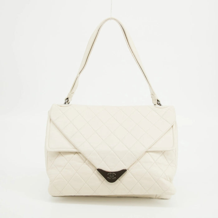 Chanel Envelope Double Flap Shoulder Bag White 11 Series #2619 by Bolt Boutique