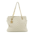 • Chanel Grey Lambskin Chevron Quilted Chain Shoulder Bag 16 Series #5860 by Bolt Boutique